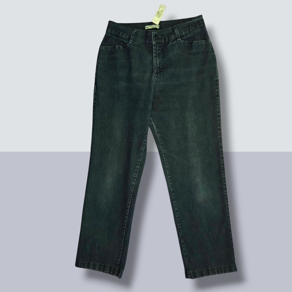 Lee | Relaxed-Fit | Women's Black Mid-Wash Mid-Rise Jeans | Size 12 |NEW | NWT |